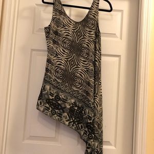 Asymmetrical tribal print tunic